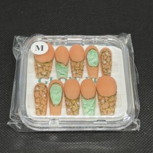 Peach, Jade Green & Gold Set