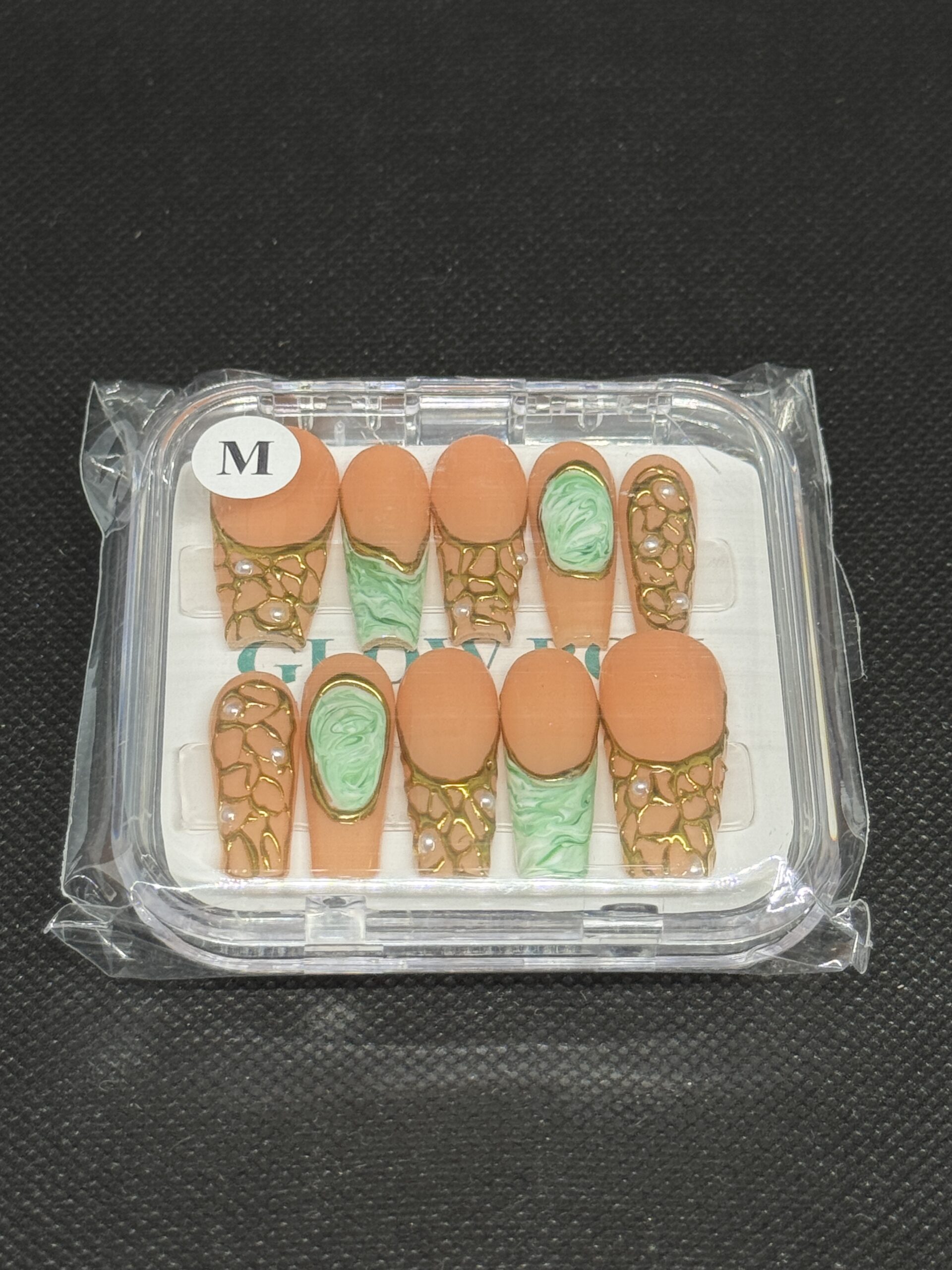 Peach, Jade Green & Gold Set